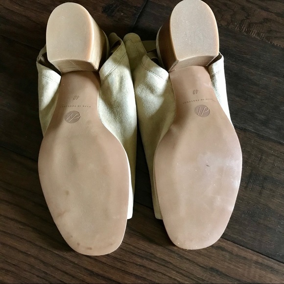 H by Hudson Soft Suede Stack Heel Slides - Picture 7 of 10